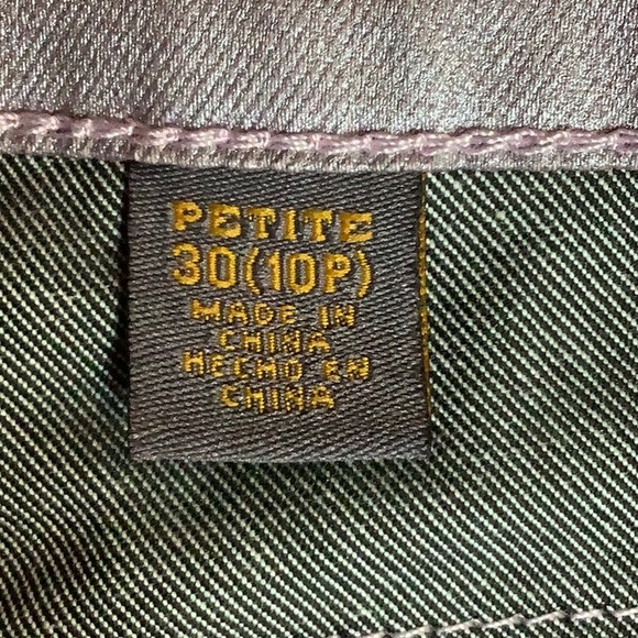 Metallic Muted Purple Cropped Jeans With Ankle Zippers Size 10P - Picture 13 of 16